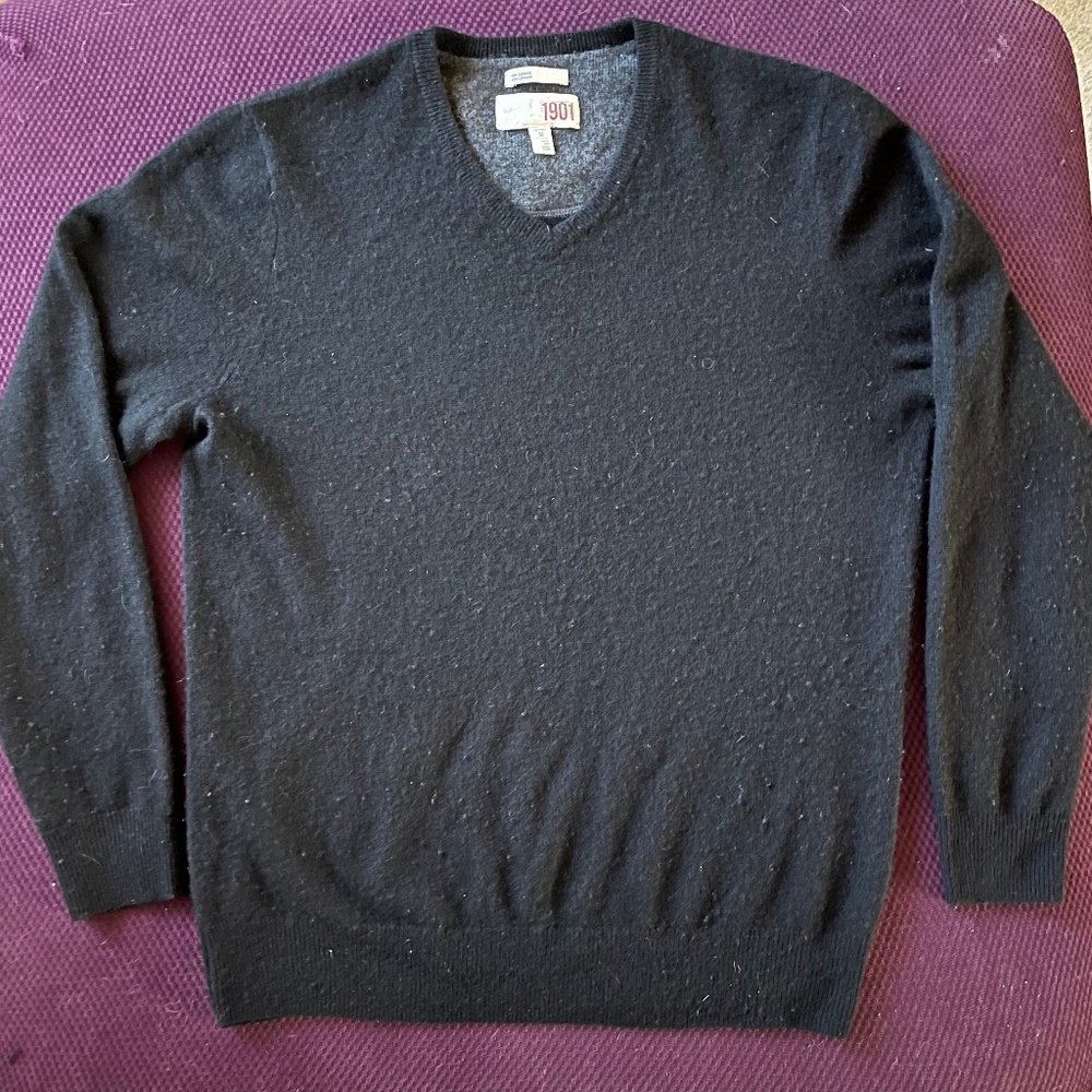 Men's Nordstrom 1901 Black Cashmere Sweater, Medium